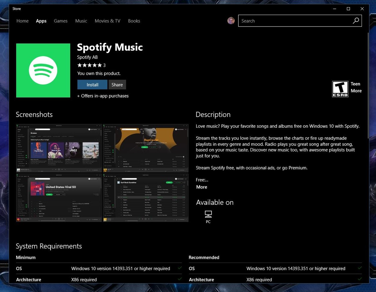 spotify for mac in app store